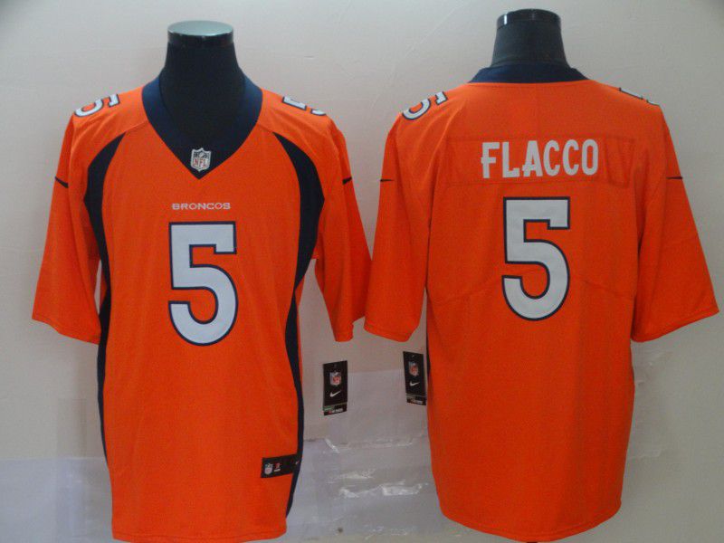 Men Denver Broncos 5 Flacco Orange Nike Vapor Untouchable Limited Player NFL Jerseys